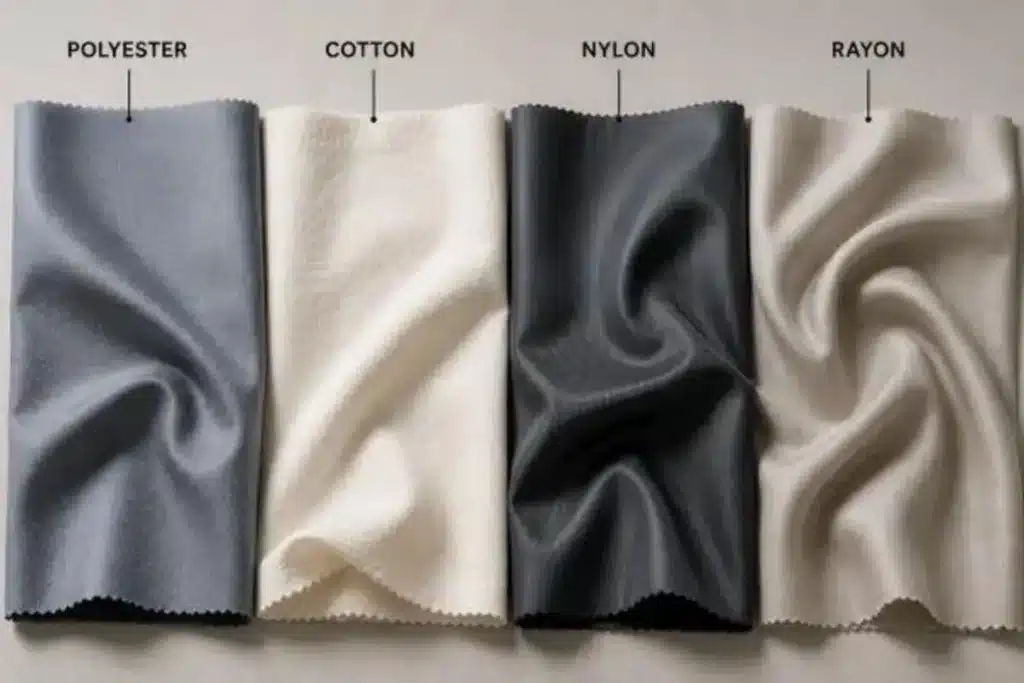 Comparison of cotton linen polyester rayon and canvas fabrics for custom polka dot fabric printing