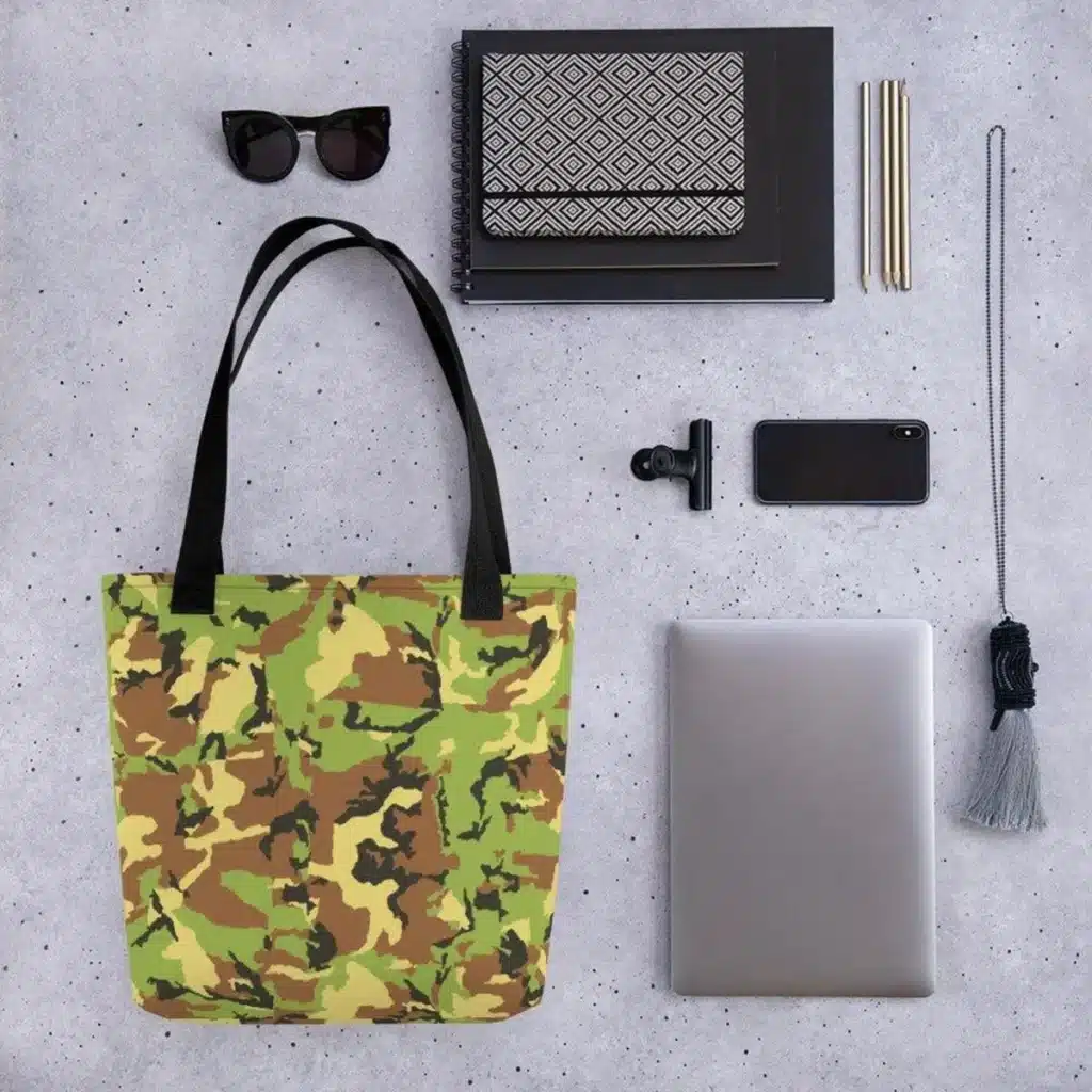 Custom camouflage print fabric applications for jackets bags pouches scarves and accessories
