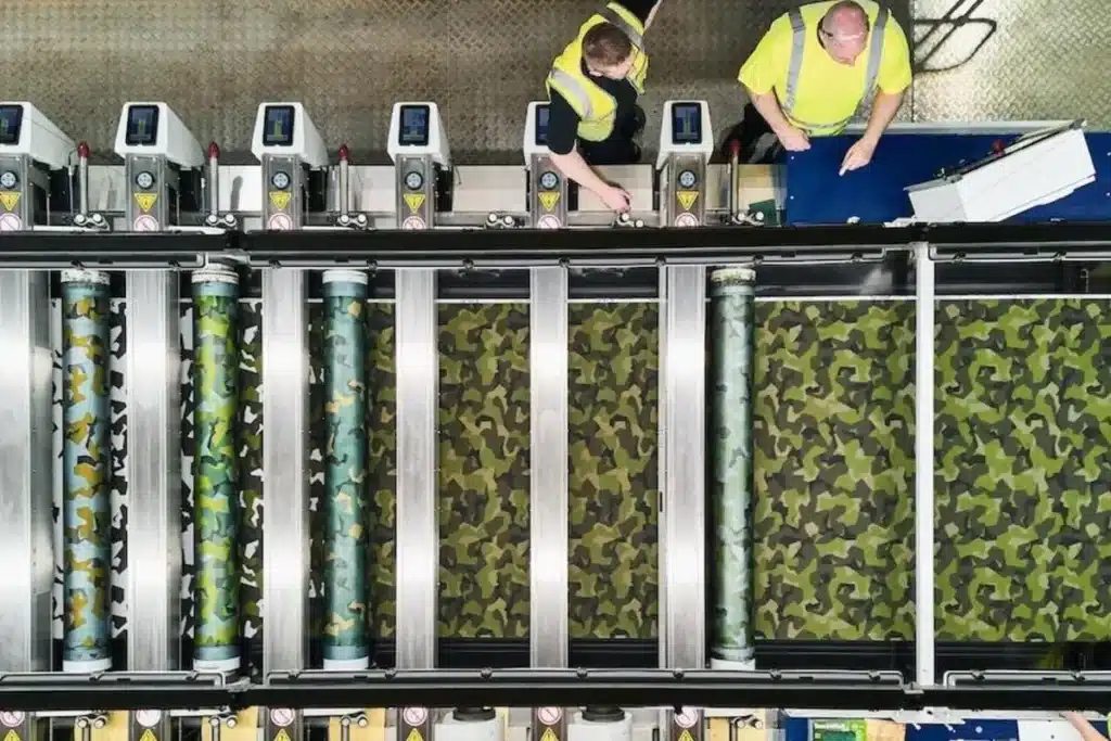 Custom camouflage fabric printing process from artwork preparation and fabric selection to printing and finishing