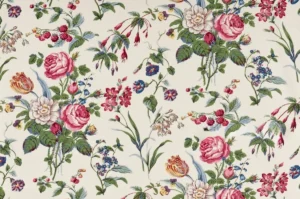 Custom floral printed fabric with colorful flower patterns for fashion clothing and home decor textiles