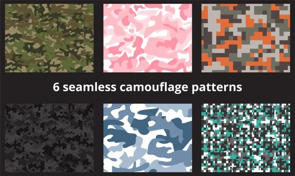 Types of camouflage print patterns including woodland desert digital urban fashion and abstract camo
