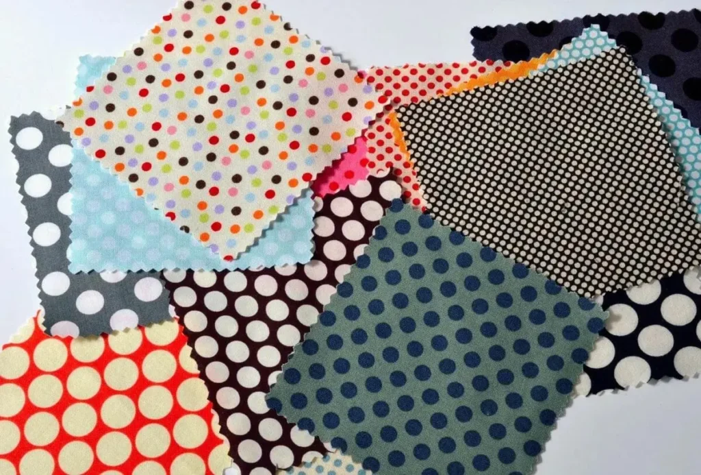 Types of polka dot fabric patterns including classic small large multicolor vintage and abstract dots
